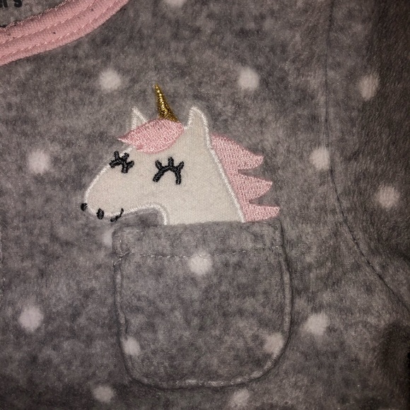Carter’s Fleece Unicorn Pocket footie Pajamas - Picture 3 of 4